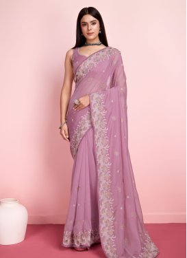 Organza Embroidered Work Trendy Classic Saree