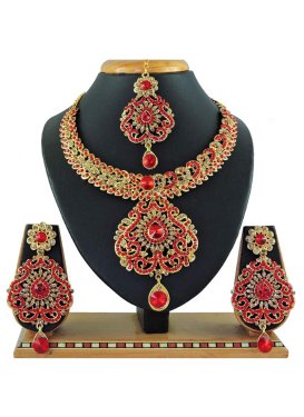 Outstanding Alloy Gold and Tomato Necklace Set