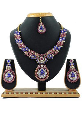 Outstanding Blue and Purple Alloy Necklace Set