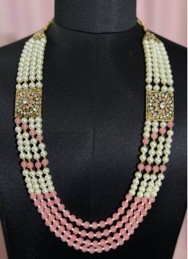 Outstanding Gold Rodium Polish Alloy Beads Work Necklace