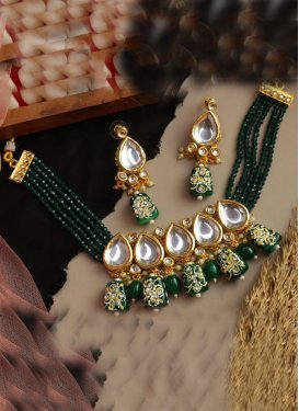 Outstanding Gold Rodium Polish Brass Bridal Jewelry For Party