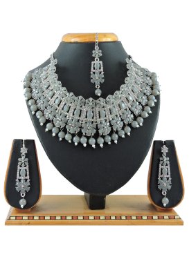 Outstanding Grey and Silver Color Alloy Necklace Set