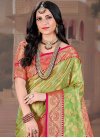 Mint Green and Rose Pink Trendy Classic Saree - 1