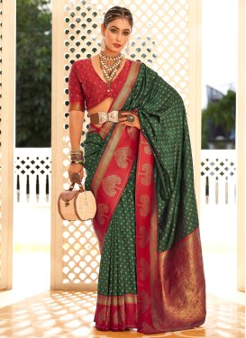 Paithani Silk Designer Contemporary Saree For Ceremonial