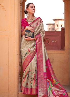Paithani Silk Woven Work Designer Contemporary Style Saree