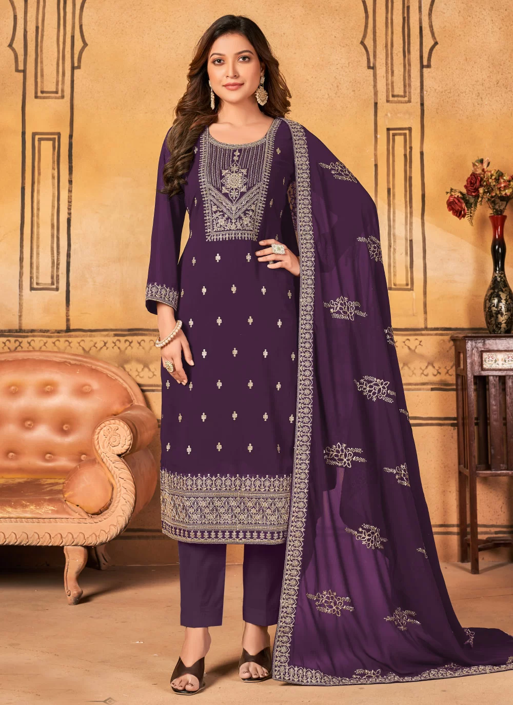 Buy Pant Style Designer Salwar Kameez For Ceremonial Online