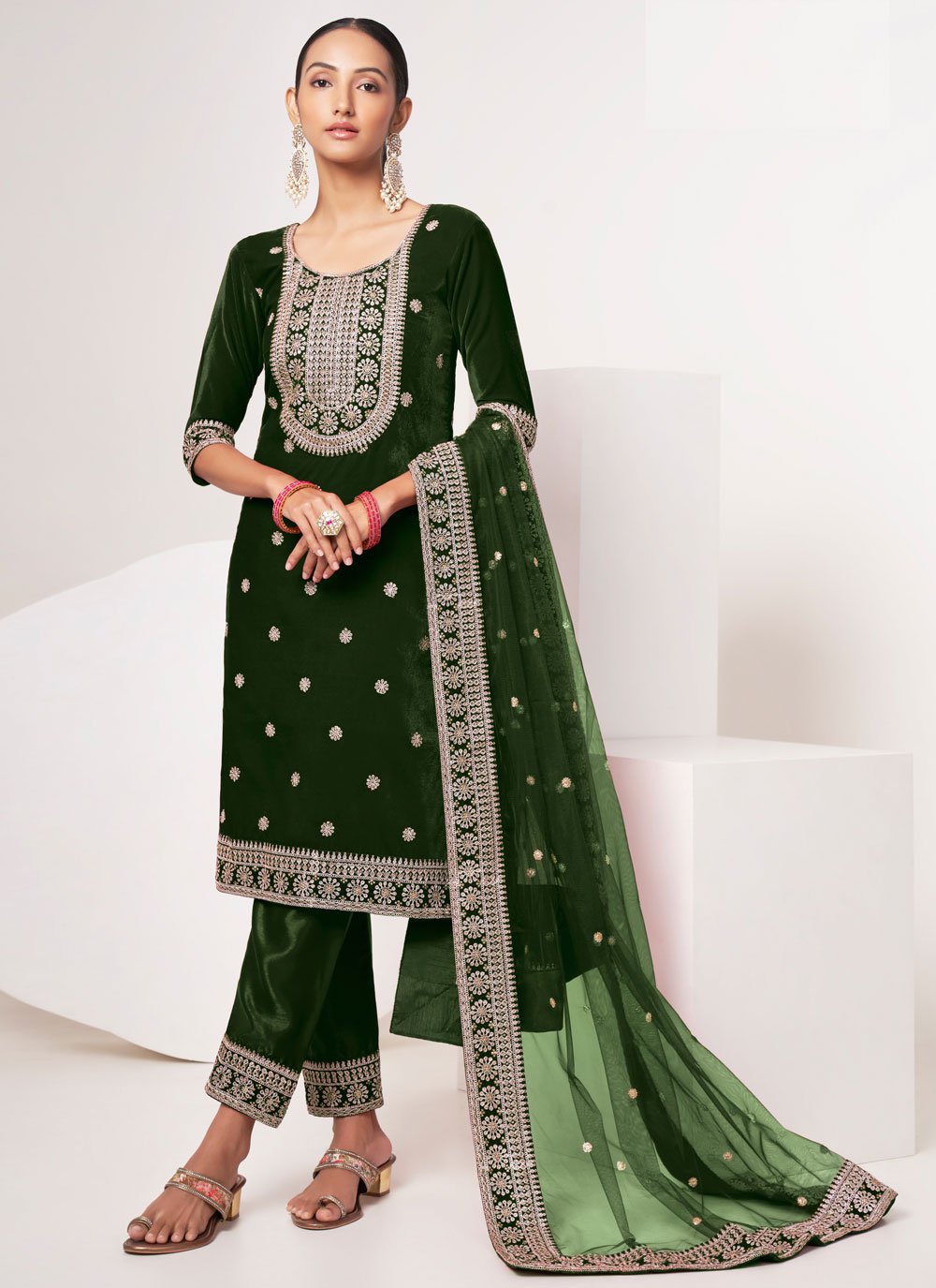 Buy Pant Style Designer Salwar Suit For Ceremonial Online