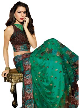 Passion Sequins And Multi Enhanced Net Casual Saree