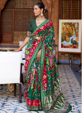 Patola Silk Bandhej Print Work Traditional Designer Saree