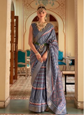Patola Silk Weaving Print Work Trendy Saree
