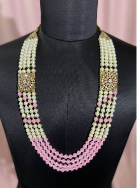 Perfect Cream and Pink Gold Rodium Polish Necklace Set