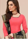 Perfect Embroidered Pink Cotton Churidar Suit - 1