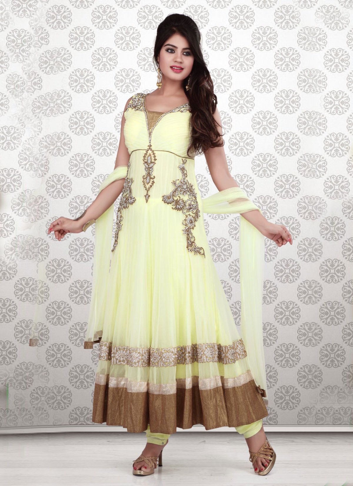 Perfect Lace Enhanced Ankle Length Readymade Salwar Kameez - Lightweight High-Traction Laces For Enhanced Ankle Grip