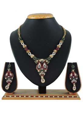 Perfect Stone Work Alloy Necklace Set For Festival