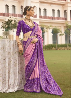 Pink and Purple Designer Contemporary Saree