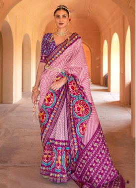 Pink and Purple Designer Traditional Saree