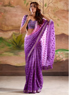 Pink and Purple Traditional Designer Saree