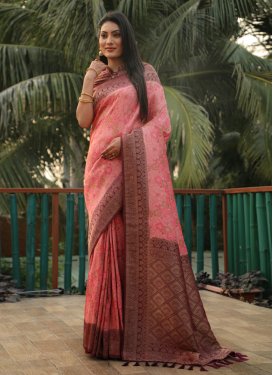 Pink and Wine Traditional Designer Saree