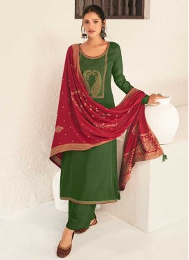 Poly Silk Pant Style Pakistani Salwar Suit