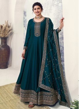 Prachi Desai Dola Silk Embroidered Work Long Length Anarkali Salwar Suit