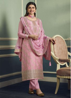 Prachi Desai Jacquard Silk Pant Style Designer Suit