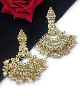Praiseworthy Gold Rodium Polish Beads Work Alloy Earrings