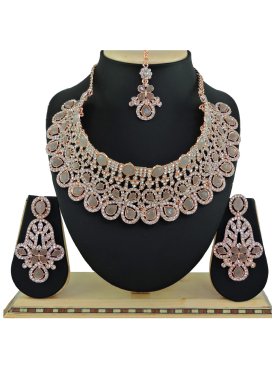 Praiseworthy Gold Rodium Polish Diamond Work Necklace Set