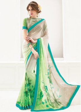 Praiseworthy Mint Green Color Casual Saree
