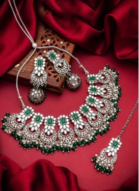Praiseworthy Oxidized Necklace Set For Bridal