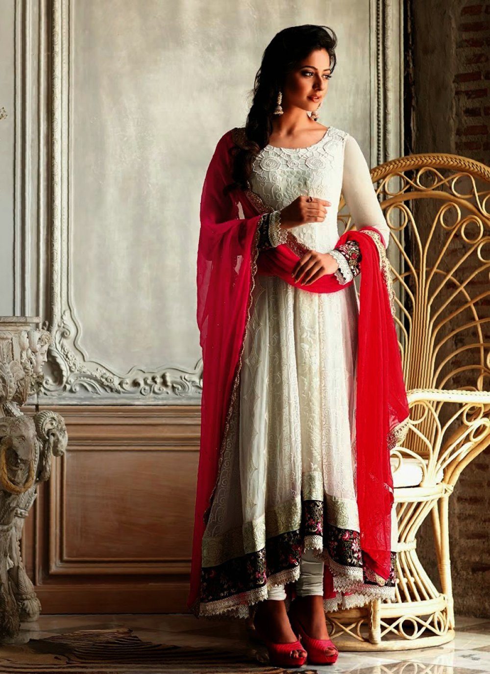 white chiffon salwar suit