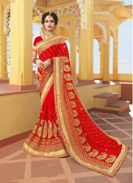 Princely Embroidered Georgette Classic Saree