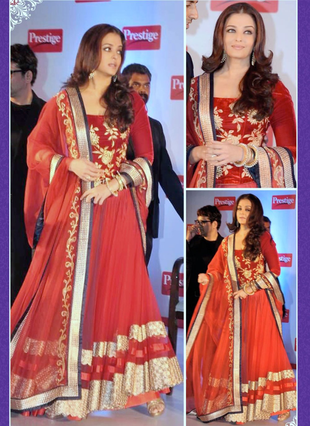 6010 Aishwarya Rai Bachchan red straight fit dress – Shama's Collection