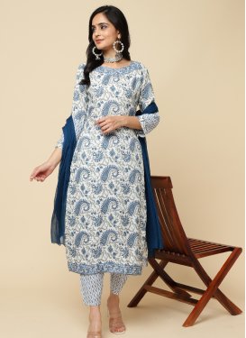 Print Work Cotton Readymade Salwar Suit