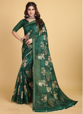 Print Work Designer Traditional Saree For Casual
