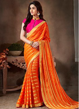 Prodigious Faux Georgette Lace Work Casual Saree