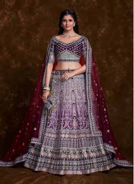 Purple and Violet Designer Classic Lehenga Choli For Bridal