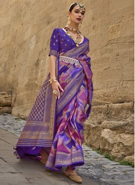 Purple and Violet Traditional Designer Saree