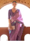 Fuchsia and Purple Patola Silk Designer Contemporary Style Saree - 1