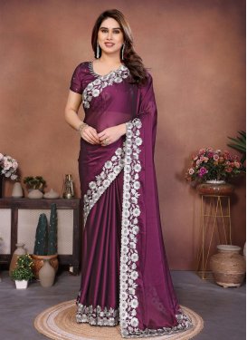 Rangoli Silk Trendy Saree with Embroidered Work in Purple