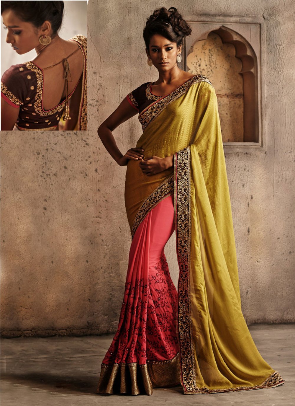 Half and half party wear clearance sarees