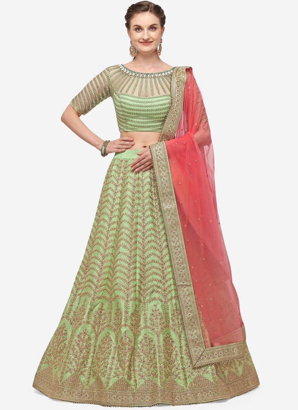 Raw Silk Trendy Designer Lehenga Choli For Bridal