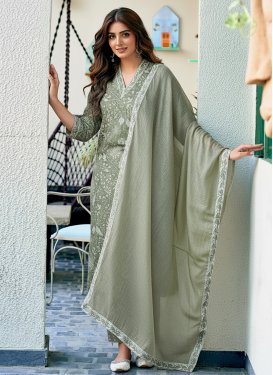 Rayon Readymade Salwar Suit in Sea Green with Digital Print Work for Women