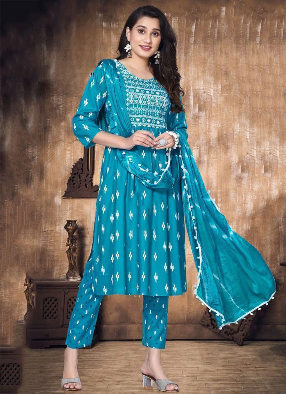 Amazon.com: Readymade Elegant Cotton Embroidered Salwar Kameez Suit Indian  Dress Pakistani : Clothing, Shoes & Jewelry