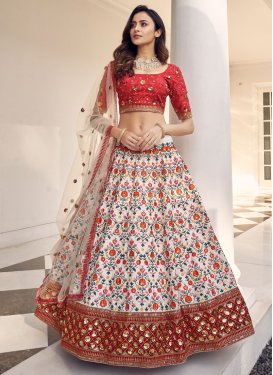 Red and White Designer Lehenga Choli For Bridal