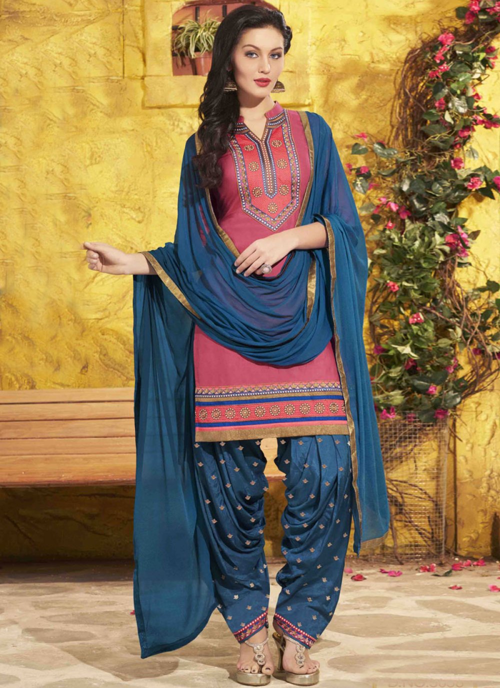 Punjabi suit clearance in blue colour