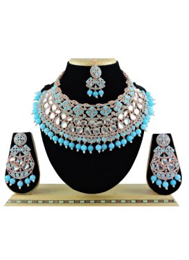 Regal Alloy Beads Work Necklace Set For Festival