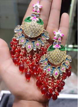 Regal Gold and Red Earrings For Bridal