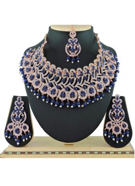 Regal Gold Rodium Polish Necklace Set For Party