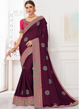 Resham And Lace Party Classic Saree