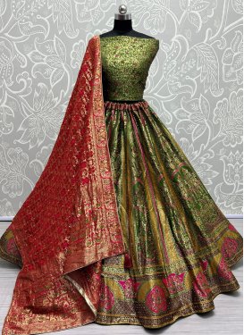 Resham Work Banarasi Silk Designer A Line Lehenga Choli